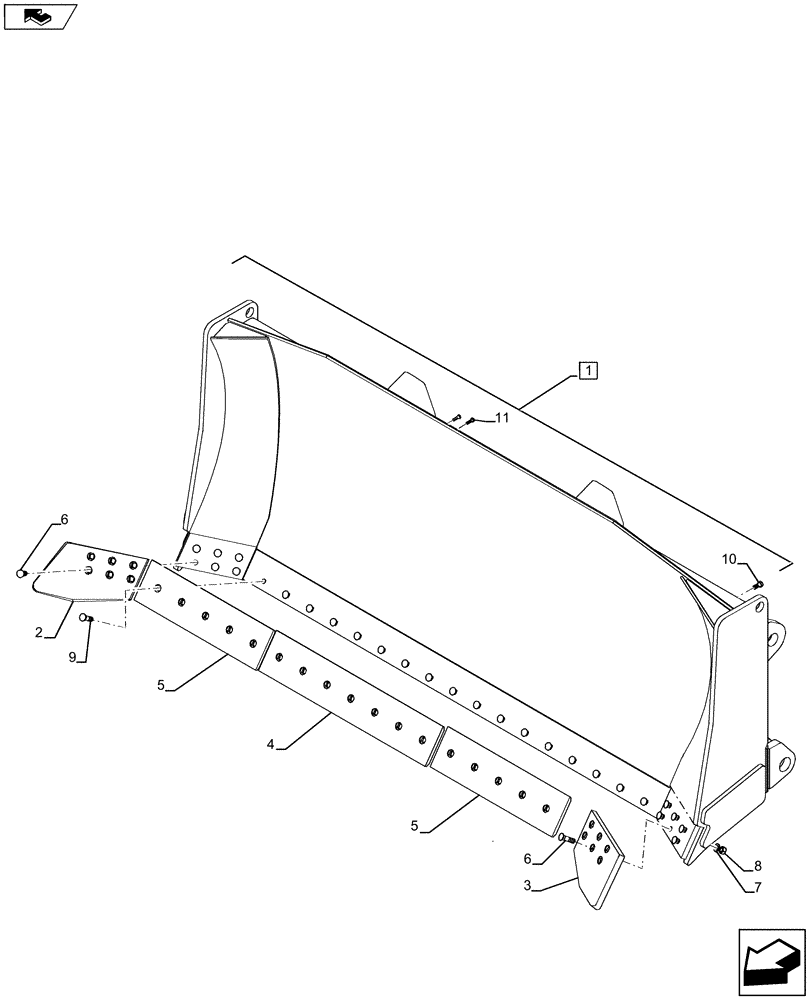 Схема запчастей Case 2050M LT - (86.110.AD [05]) - DOZER BLADE SEMI-U 7.3 CU YD (86) - DOZER