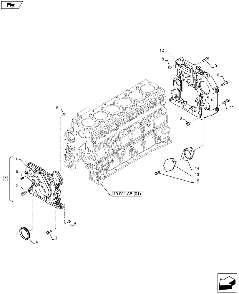 Схема запчастей Case F4HFE6138 A002 - (10.102.AK) - CRANKCASE, COVERS (10) - ENGINE