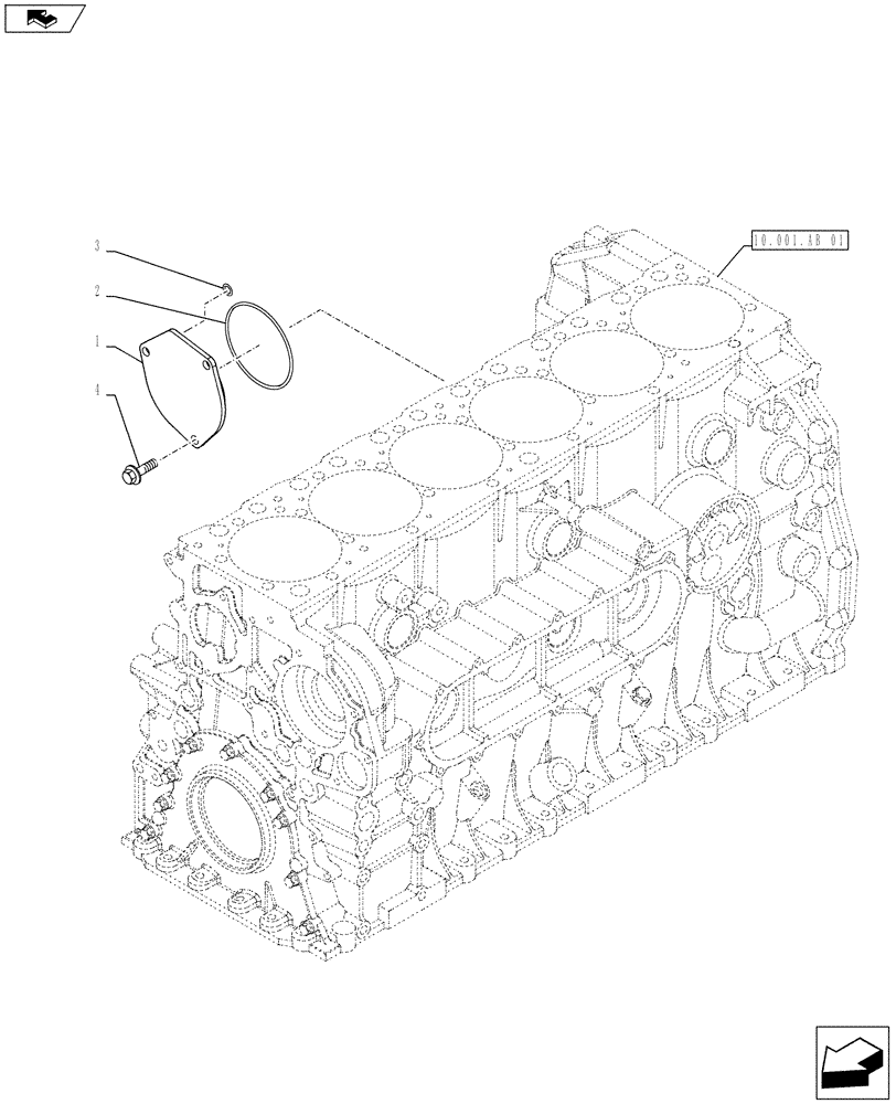 Схема запчастей Case F2CE9684U E026 - (10.414.AW) - AIR COMPRESSOR - COVER (10) - ENGINE