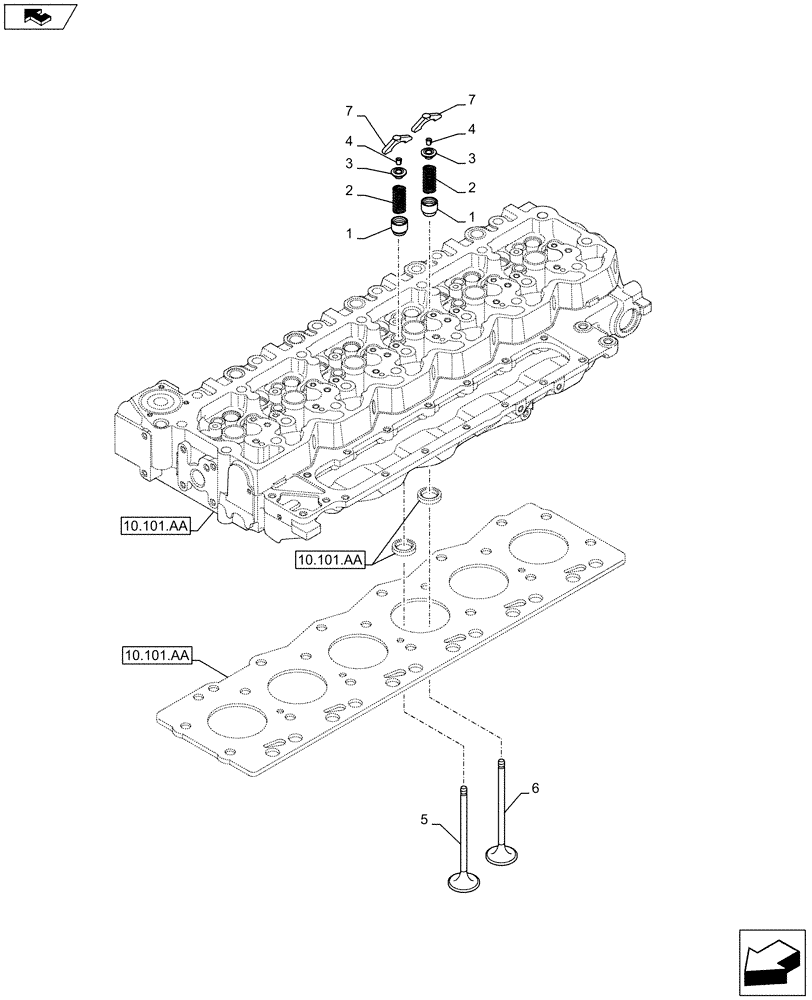 Схема запчастей Case F4HFE6138 A002 - (10.101.AM) - CYLINDER HEAD, VALVE (10) - ENGINE