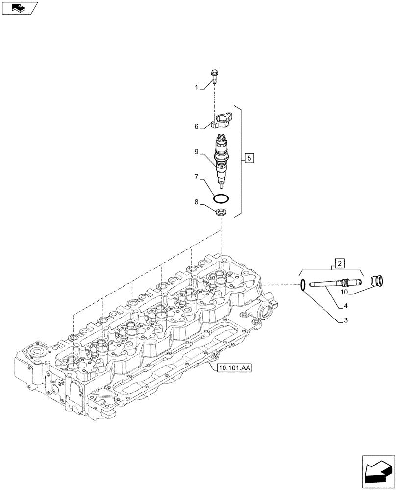 Схема запчастей Case F4HFE6138 A002 - (10.218.AF) - FUEL INJECTOR (10) - ENGINE