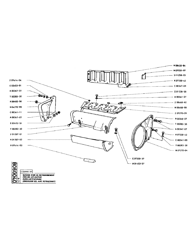 Схема запчастей Case TC45 - (037) - COOLING AIR DUCTING 