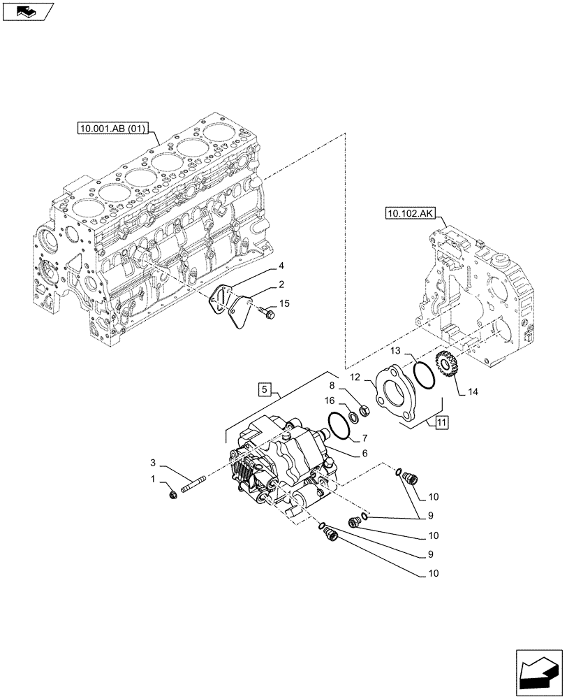 Схема запчастей Case F4HFE6138 A002 - (10.218.AQ) - FUEL INJECTION PUMP (10) - ENGINE