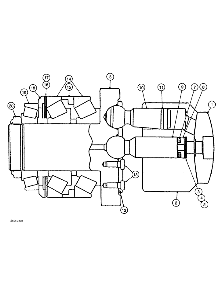 Схема запчастей Case 9060B - (8-162) - HYDRAULIC PUMP, GEAR DRIVEN PISTON PUMP (08) - HYDRAULICS