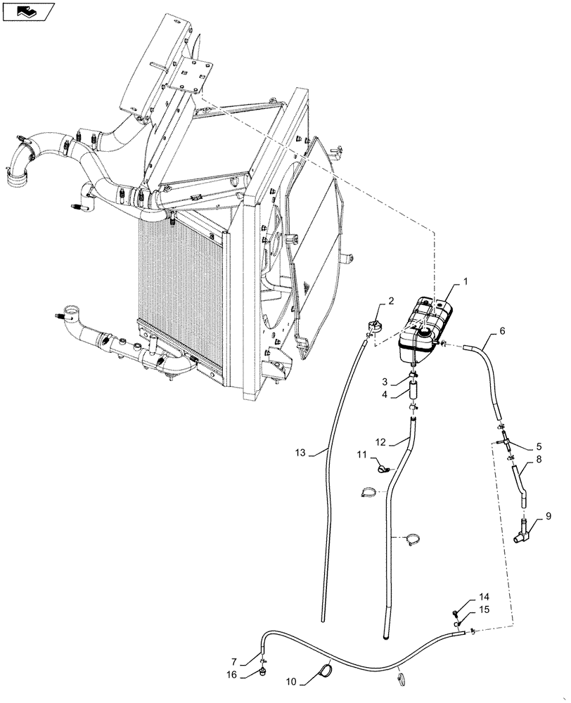 Схема запчастей Case 1650M XLT - (10.400.BI[02]) - DEAERATION SYSTEM (10) - ENGINE