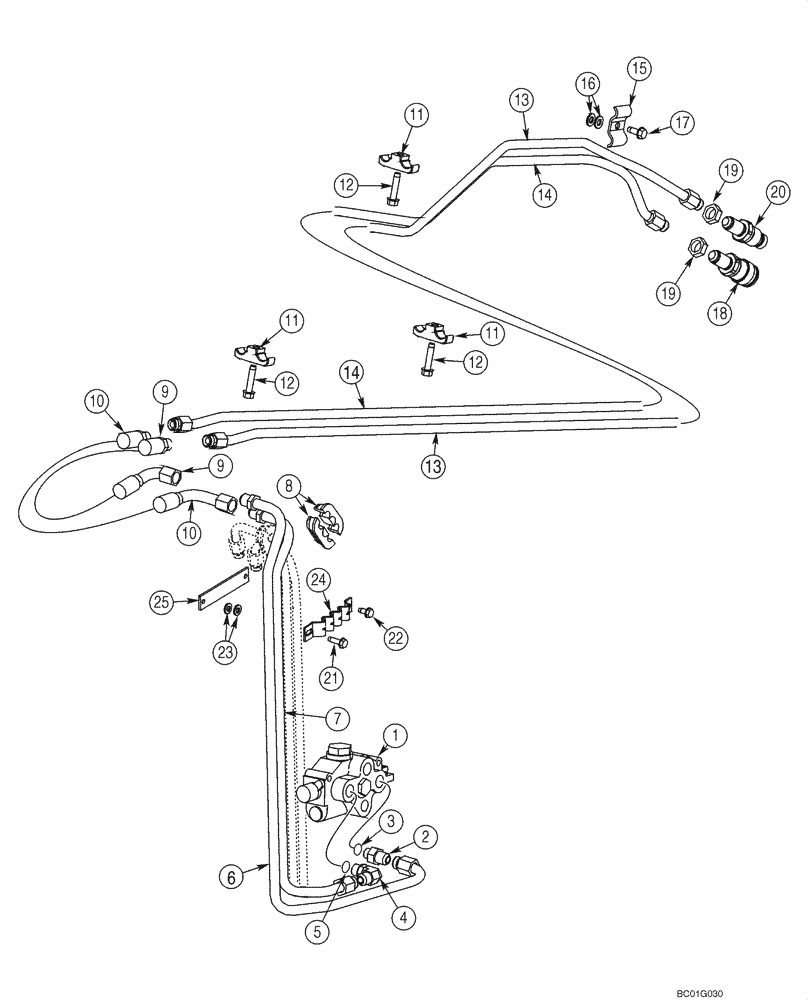 Схема запчастей Case 70XT - (08-05) - HYDRAULICS - AUXILIARY SYSTEM (08) - HYDRAULICS