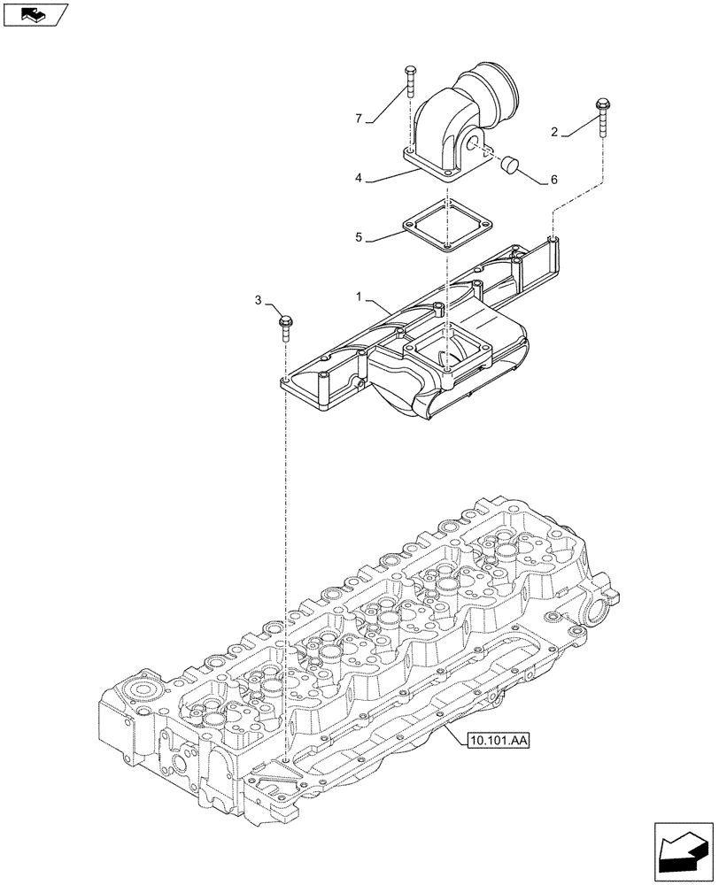 Схема запчастей Case F4HFE6138 A002 - (10.254.AM) - MANIFOLD, INTAKE (10) - ENGINE