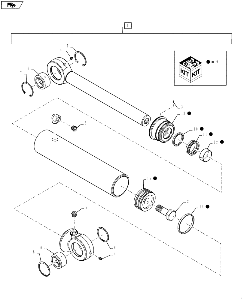 Схема запчастей Case 1150M WT/LGP - (35.741.AC[01]) - ANGLE CYLINDER (35) - HYDRAULIC SYSTEMS