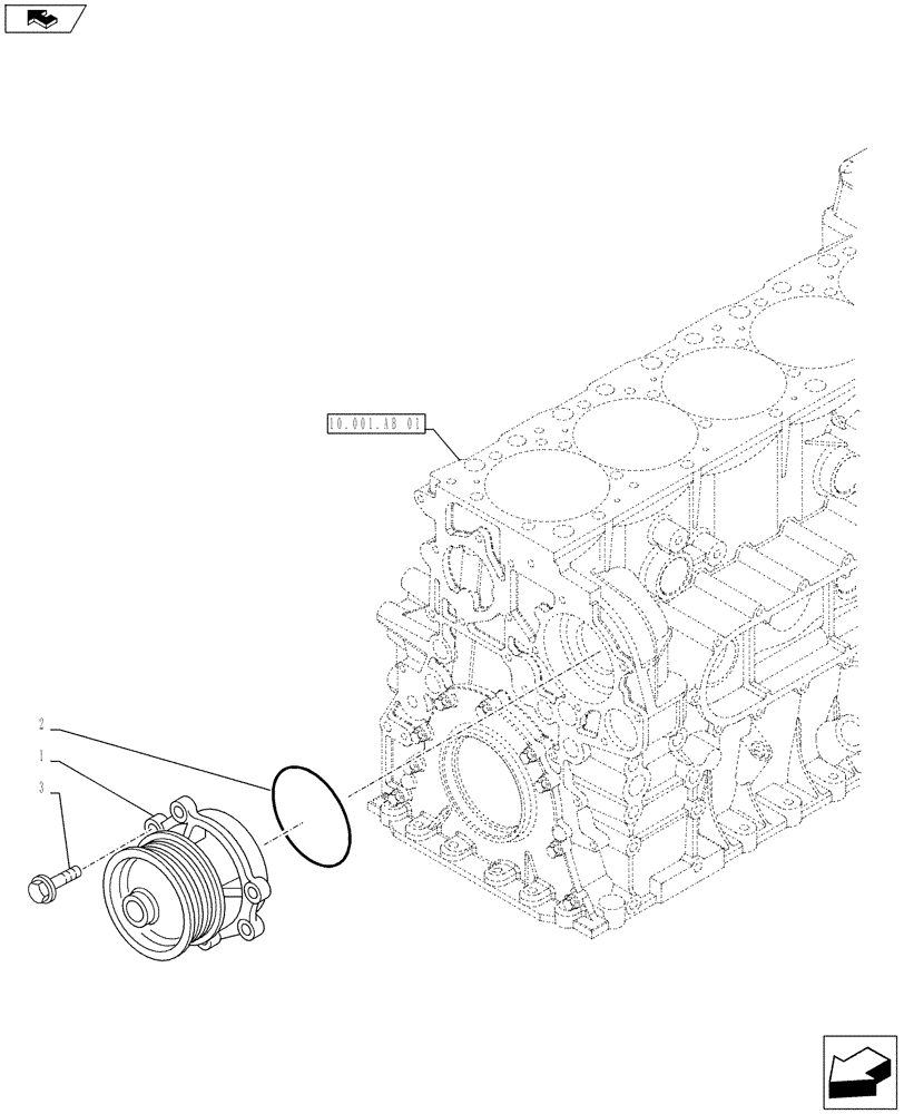 Схема запчастей Case F2CE9684U E026 - (10.400.BB) - WATER PUMP (10) - ENGINE