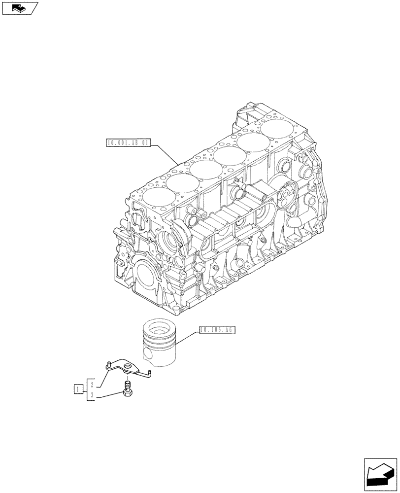 Схема запчастей Case F2CE9684U E026 - (10.001.AB[02]) - CRANKCASE (10) - ENGINE