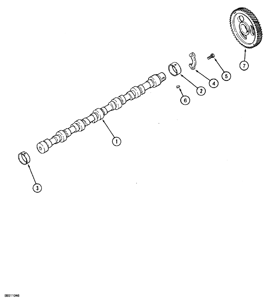 Схема запчастей Case 850G - (2-41A) - CAMSHAFT (P.I.N. JJG0254005 TO JJG0254009, JJG0254015 AND AFTER) (01) - ENGINE