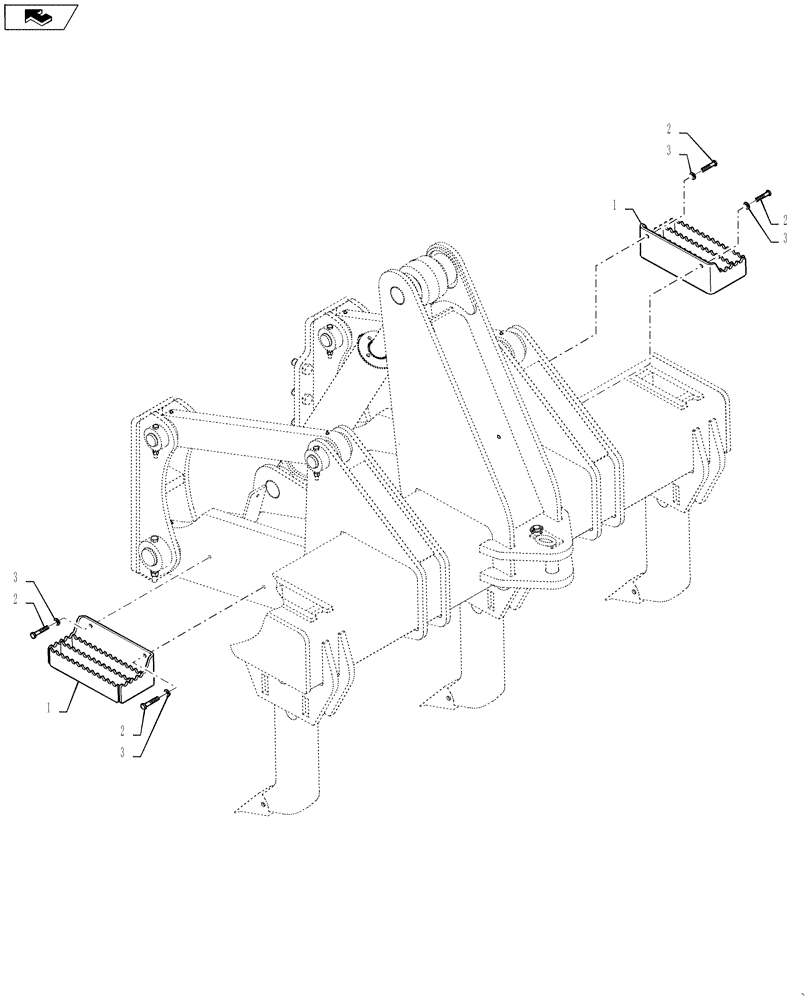 Схема запчастей Case 2050M LGP PAT - (39.100.010) - RIPPER FUEL ACCESS STEP (39) - FRAMES AND BALLASTING