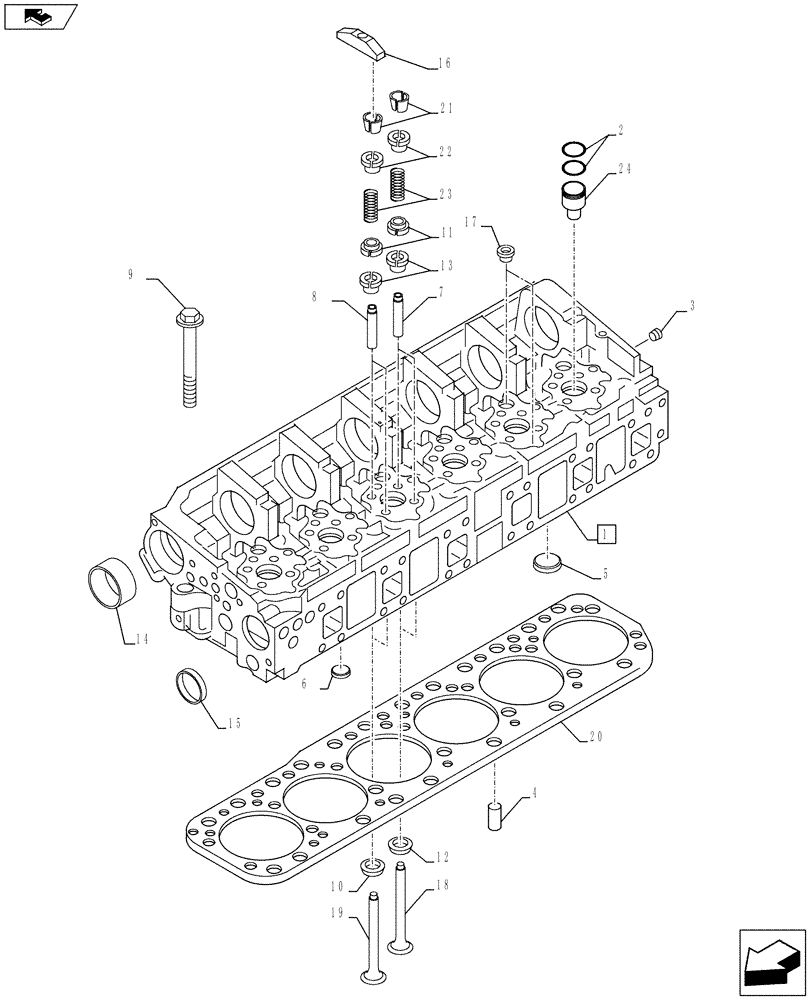 Схема запчастей Case F2CE9684U E026 - (10.101.AA) - CYLINDER HEAD & RELATED PARTS (10) - ENGINE