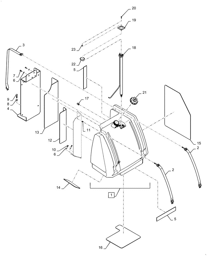 Схема запчастей Case 1650M XLT - (10.216.AI[01]) - FUEL TANK (10) - ENGINE