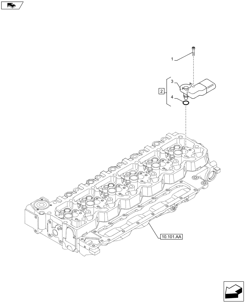 Схема запчастей Case F4HFE6138 A002 - (55.014.AD) - ENGINE, SENSOR, AIR (55) - ELECTRICAL SYSTEMS