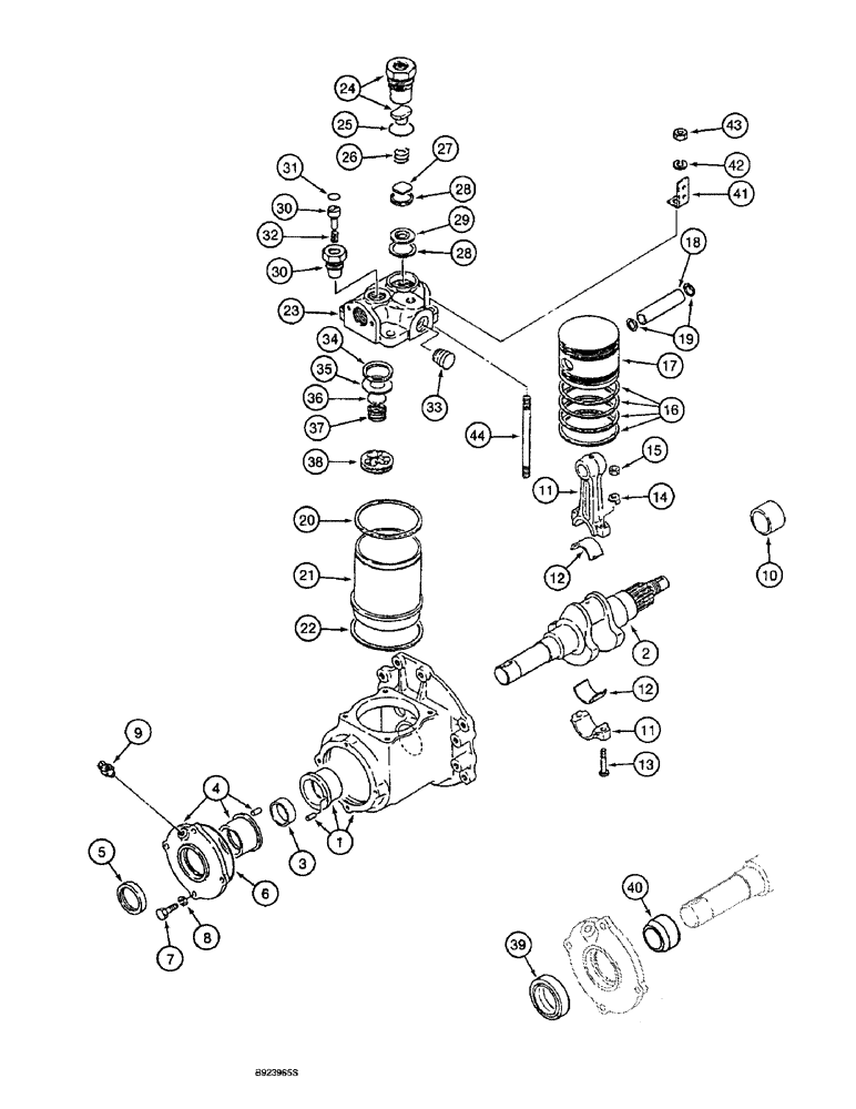 Схема запчастей Case 9060B - (2-54) - AIR COMPRESSOR ASSEMBLY, 6D22-TC ENGINE (02) - ENGINE