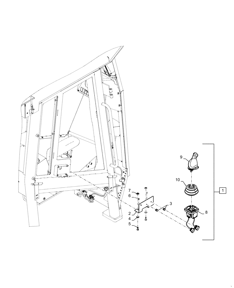 Схема запчастей Case 2050M LGP BD - (55.512.010) - VAR - 784566, 784607, 784611, 78462 - JOYSTICK, BULL BLADE W/O THUMBWHEEL (55) - ELECTRICAL SYSTEMS