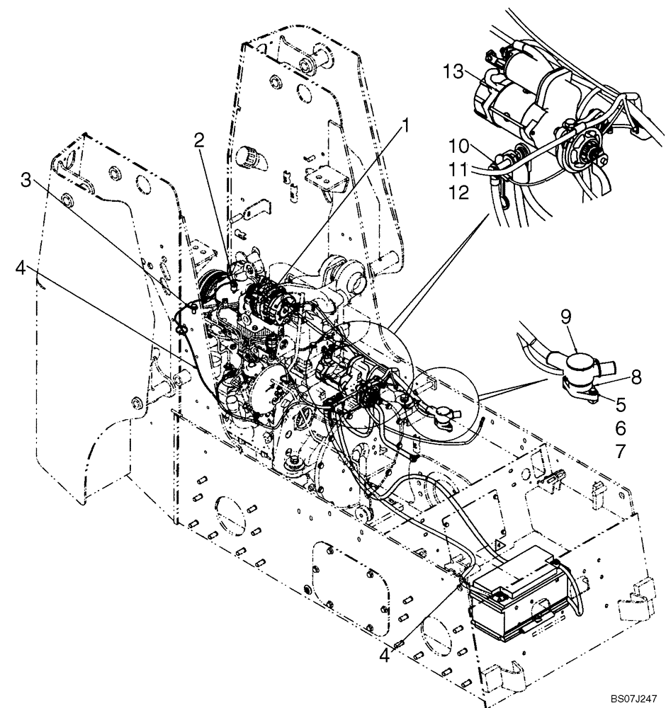 Схема запчастей Case 440CT - (04-04) - HARNESS, ENGINE (04) - ELECTRICAL SYSTEMS