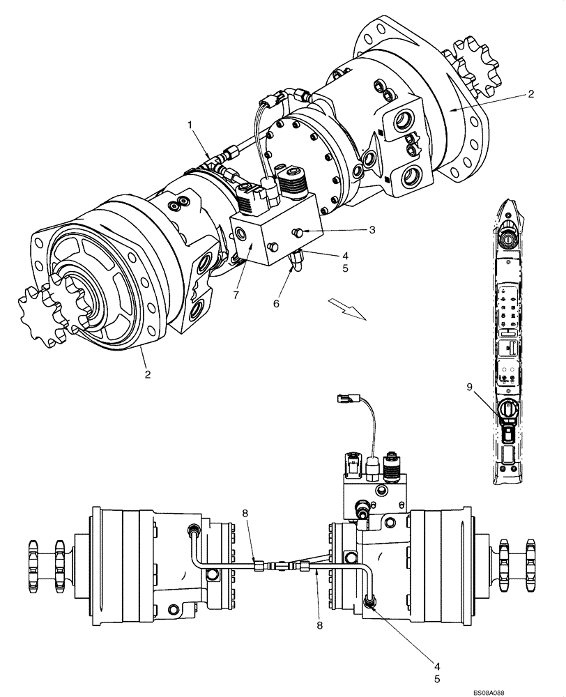 Схема запчастей Case 445 - (06-18) - HYDROSTATICS - TWO SPEED (MECHANICAL CONTROL) (06) - POWER TRAIN