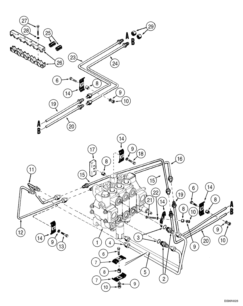 Схема запчастей Case 1150H_IND - (08-08) - HYDRAULICS - TILT CIRCUIT (08) - HYDRAULICS