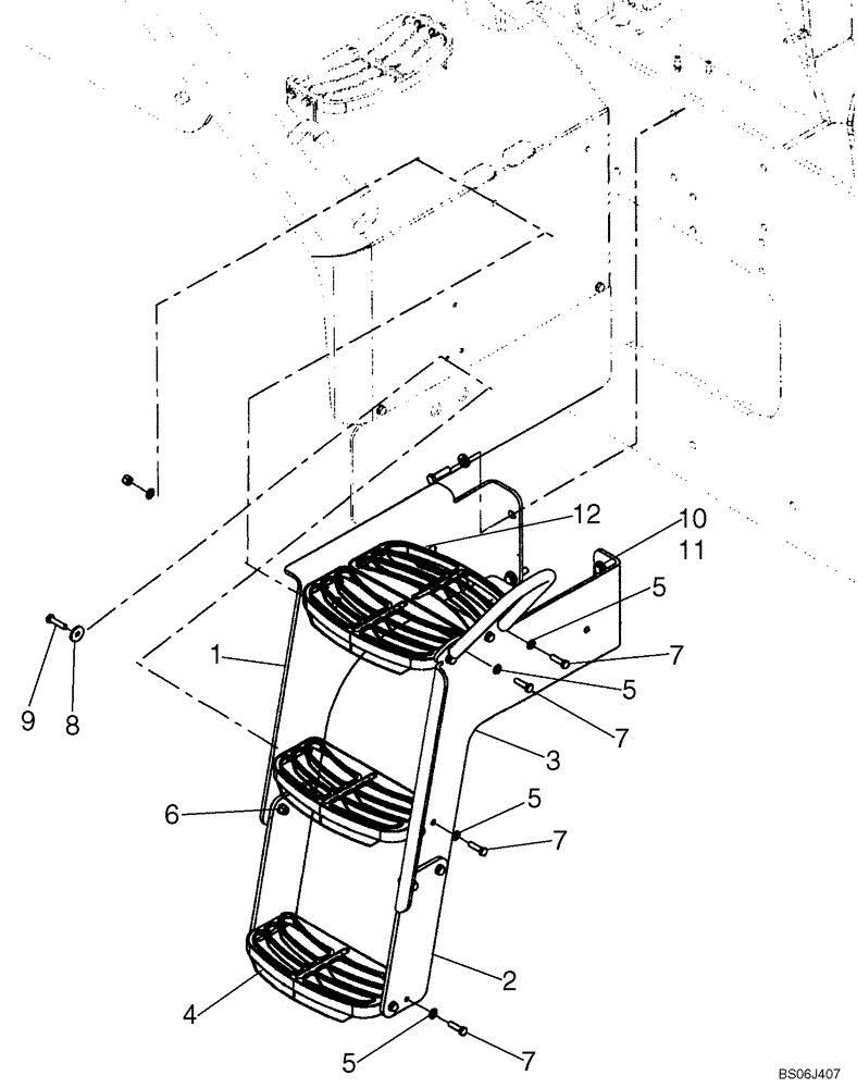 Схема запчастей Case 821E - (09-26) - FENDERS, REAR - STEPS - RIGHT (09) - CHASSIS