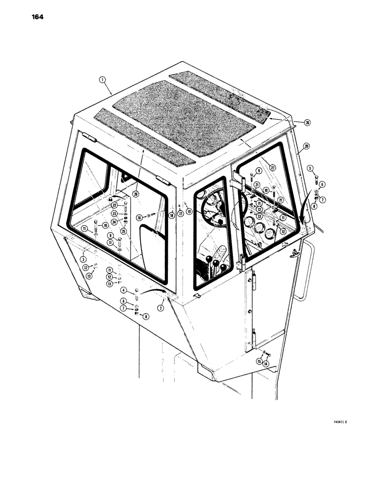 Схема запчастей Case W14 - (164) - ROLL-OVER PROTECTION STRUCTURE AND CAB (09) - CHASSIS