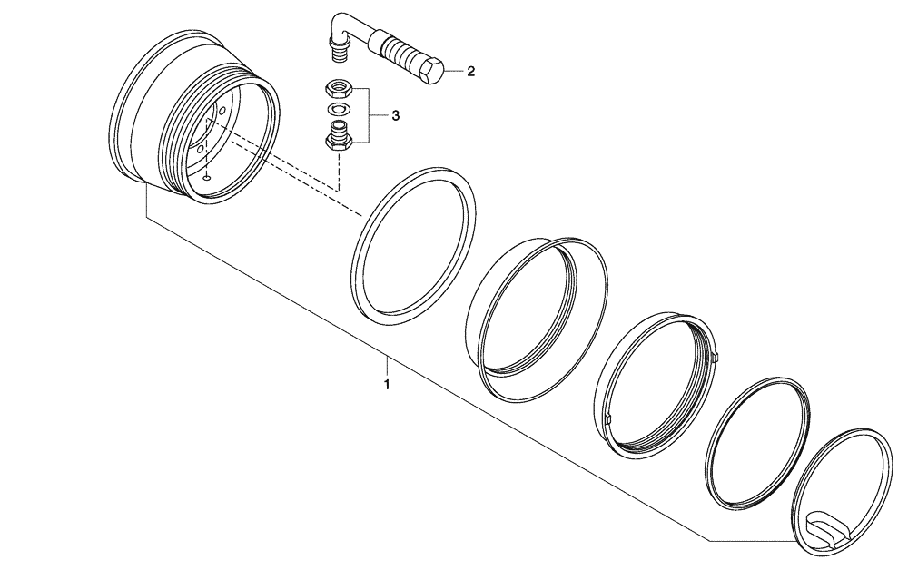 Схема запчастей Case 330 - (34A00020571[01]) - WHEELS "760/65R25" OPTION (11) - AXLES/WHEELS