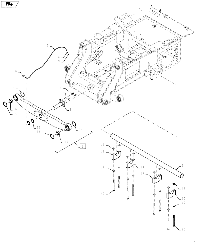 Схема запчастей Case 1650M XLT - (48.110.AA[02]) - SUSPENSION - NARROW (48) - TRACKS & TRACK SUSPENSION