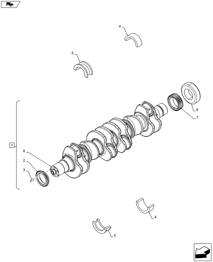 Схема запчастей Case F4HFE6138 A002 - (10.103.AA) - CRANKSHAFT (10) - ENGINE