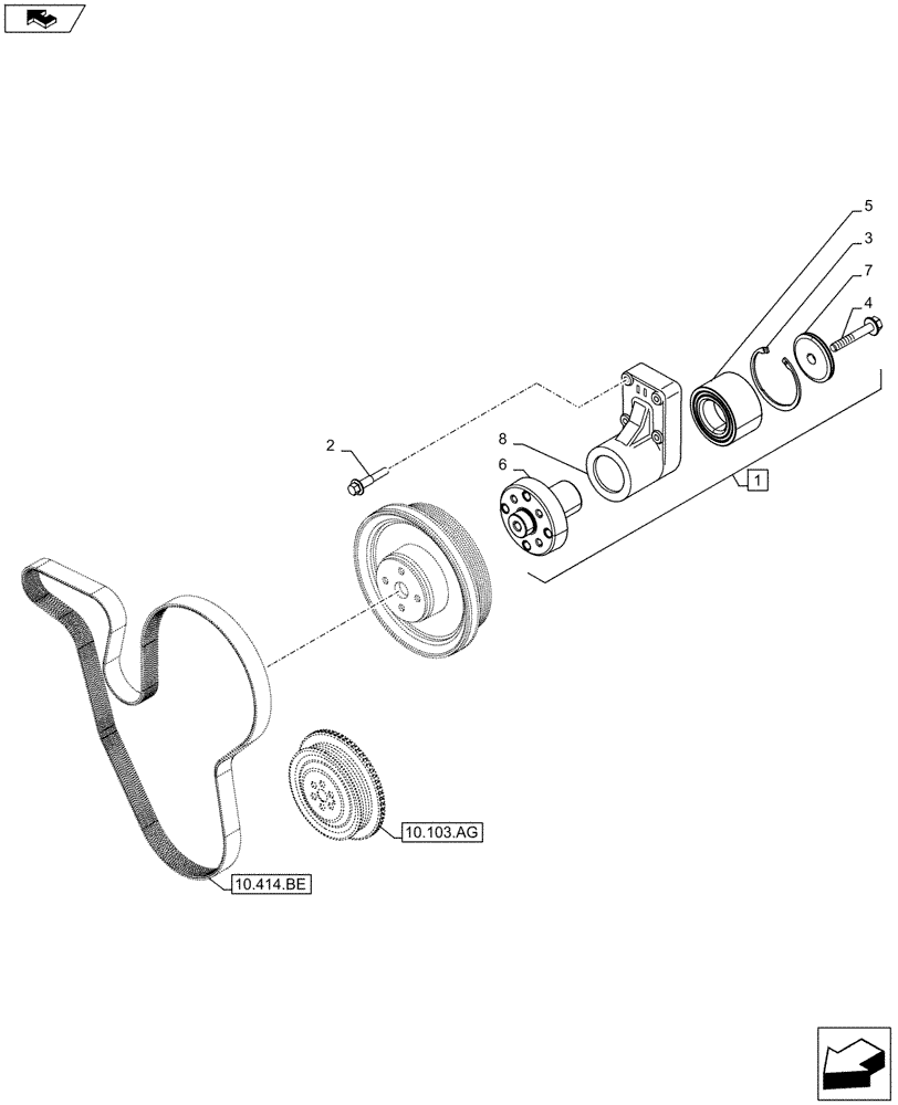 Схема запчастей Case F4HFE6138 A002 - (10.414.AC) - FAN, DRIVE (10) - ENGINE