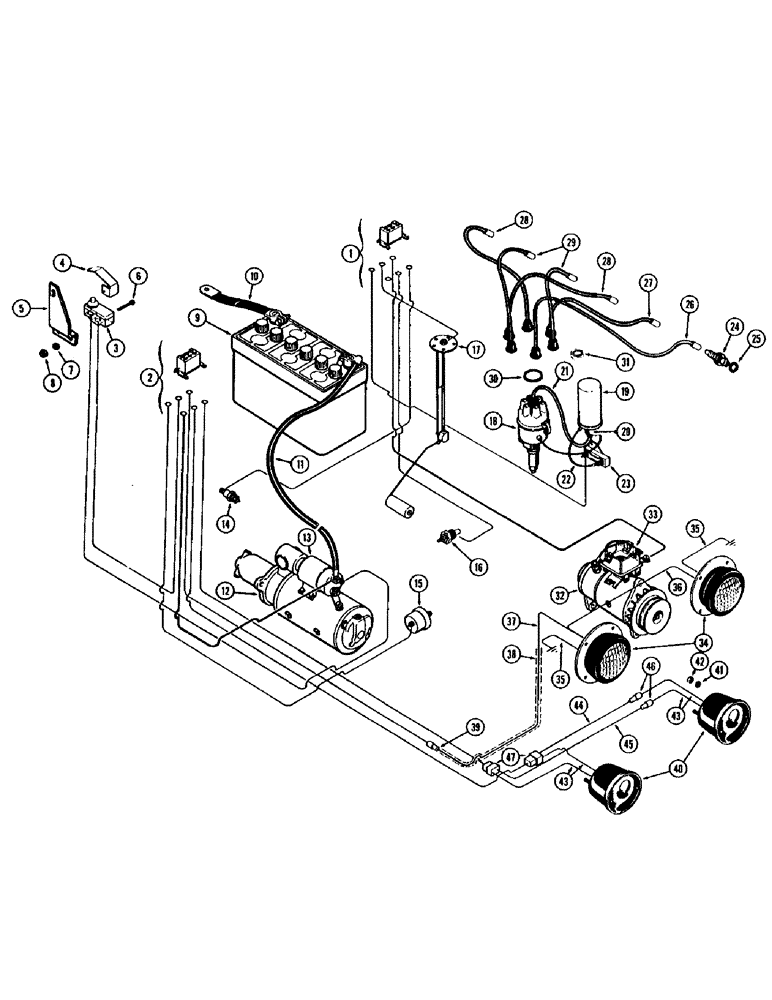 Схема запчастей Case W8B - (062) - GENERATOR ELECTRICAL SYSTEM, GAS ENGINE (06) - ELECTRICAL SYSTEMS