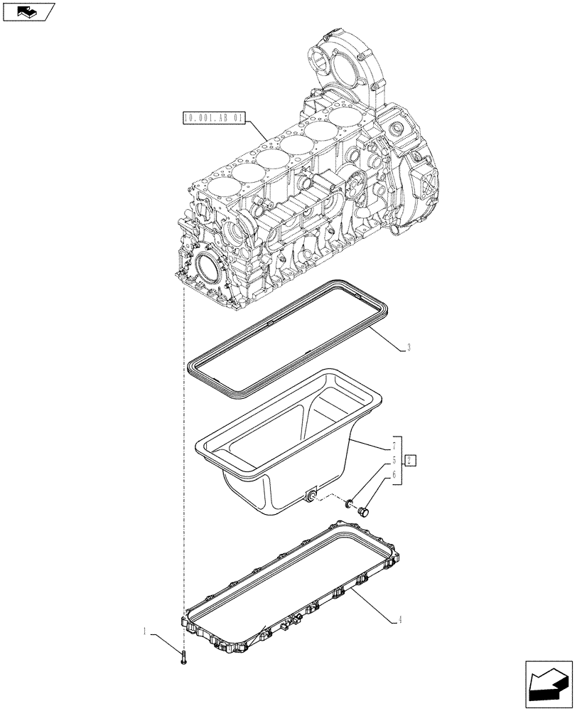 Схема запчастей Case F2CE9684U E026 - (10.102.AP) - ENGINE OIL PAN (10) - ENGINE