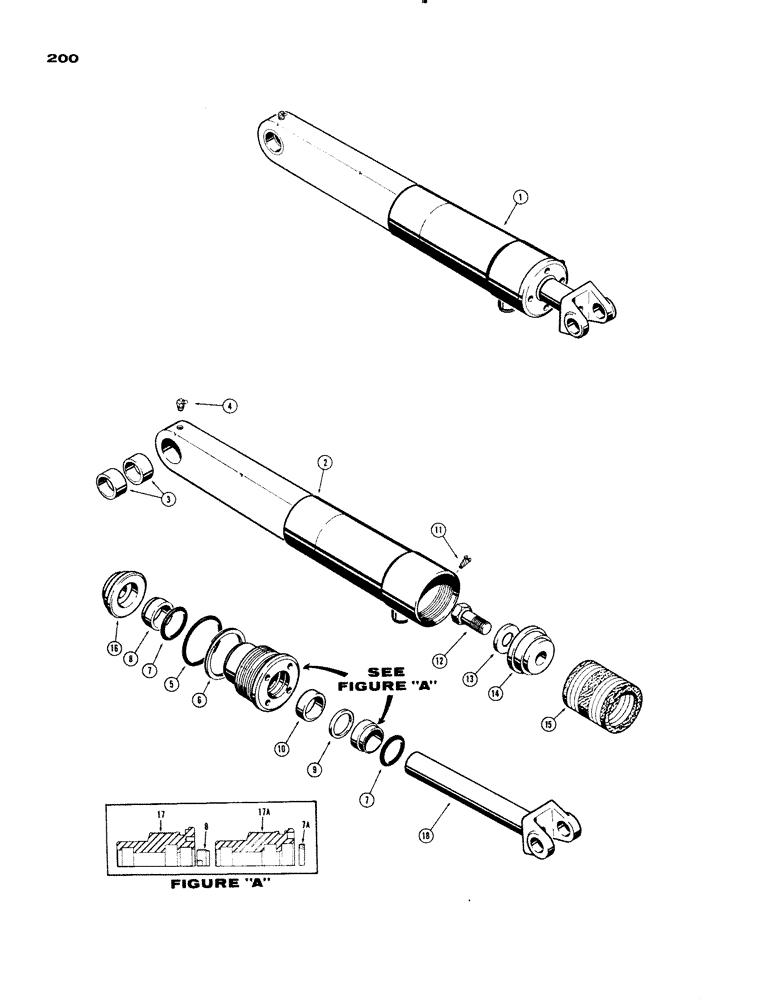 Схема запчастей Case 1150 - (200) - TILT CYLINDERS (POWER TILT DOZER) (07) - HYDRAULIC SYSTEM