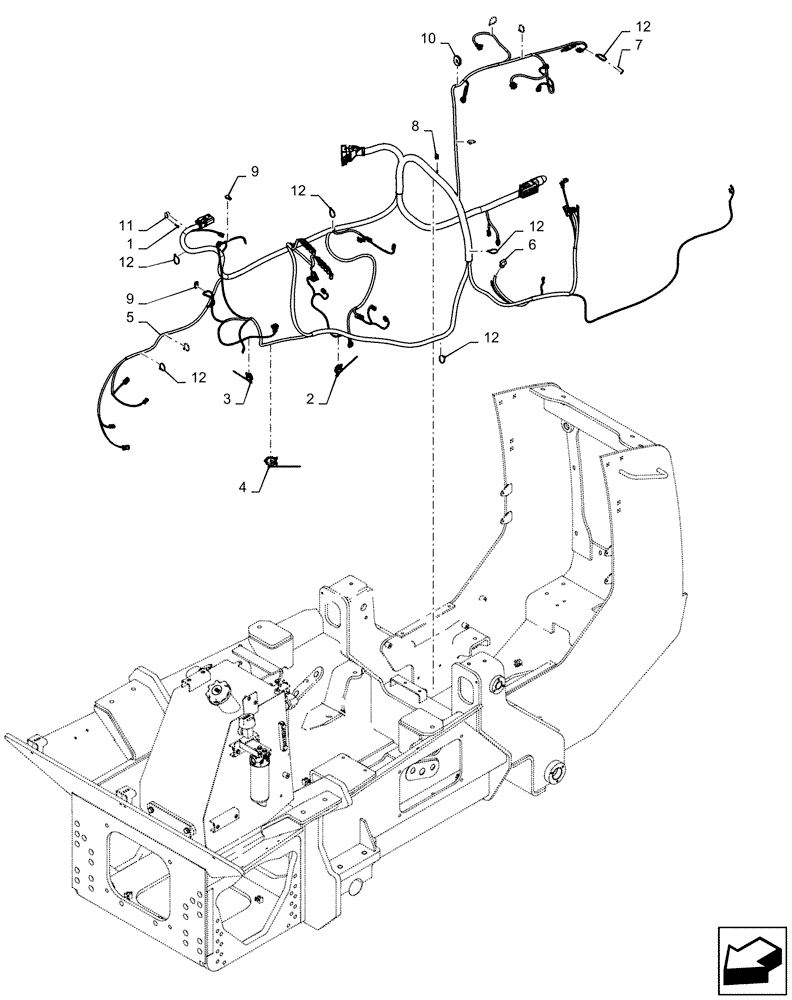 Схема запчастей Case 1150M WT/LGP - (55.100.AG[01]) - WIRE HARNESS - MOUNTING (55) - ELECTRICAL SYSTEMS