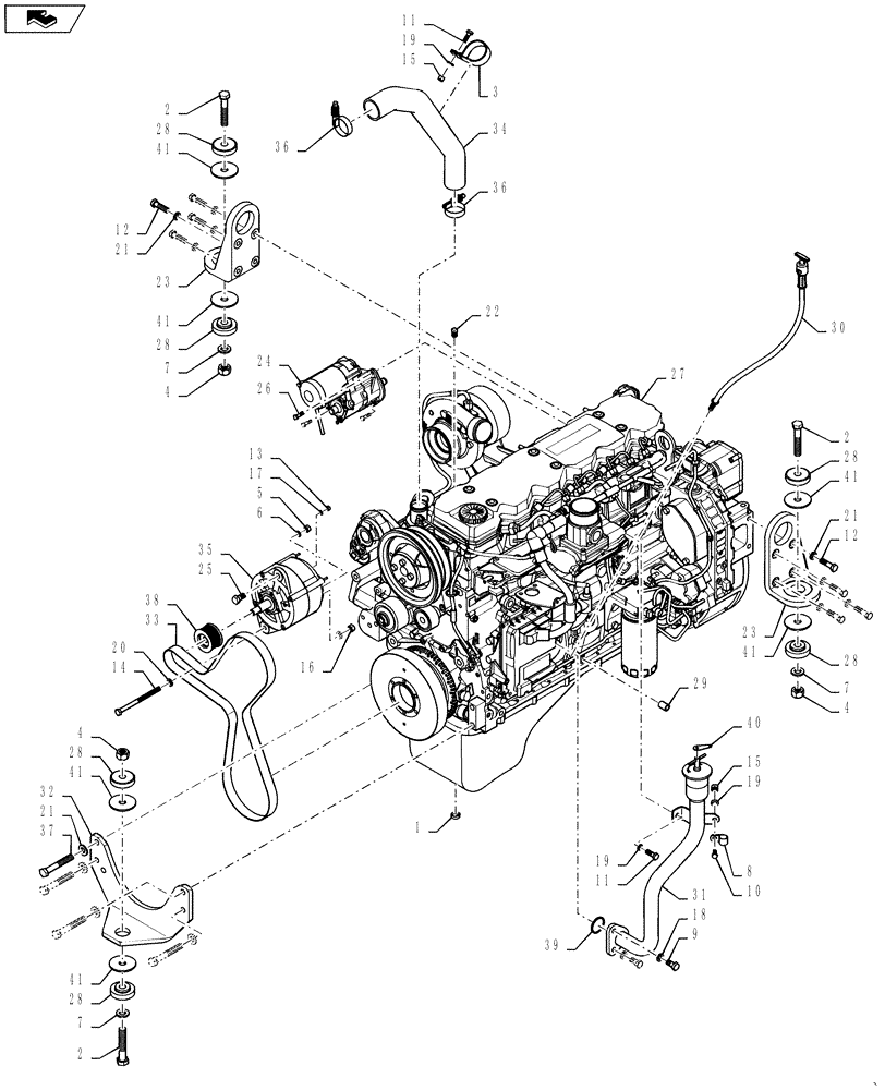 Схема запчастей Case 1150K - (02-44) - NEF ENGINE INSTALLATION (02) - ENGINE