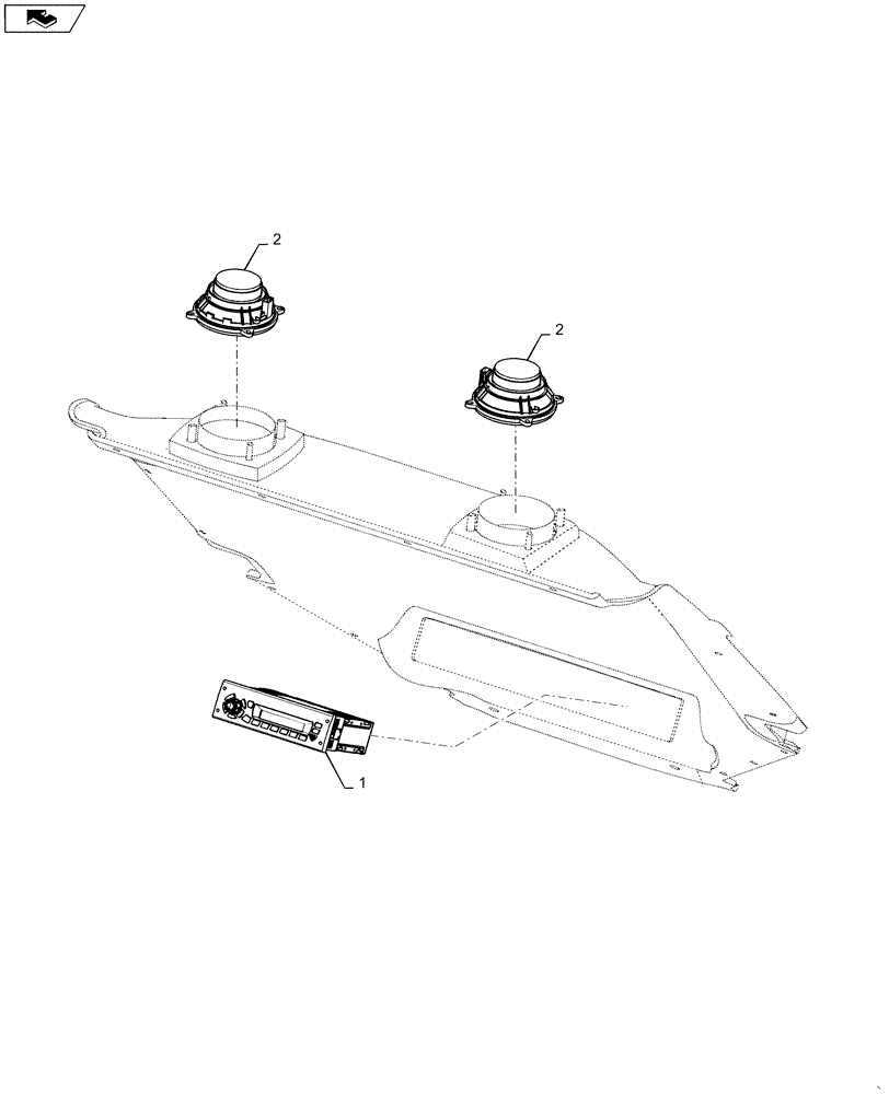 Схема запчастей Case 2050M WT/LGP - (55.512.AA[01]) - RADIO (55) - ELECTRICAL SYSTEMS