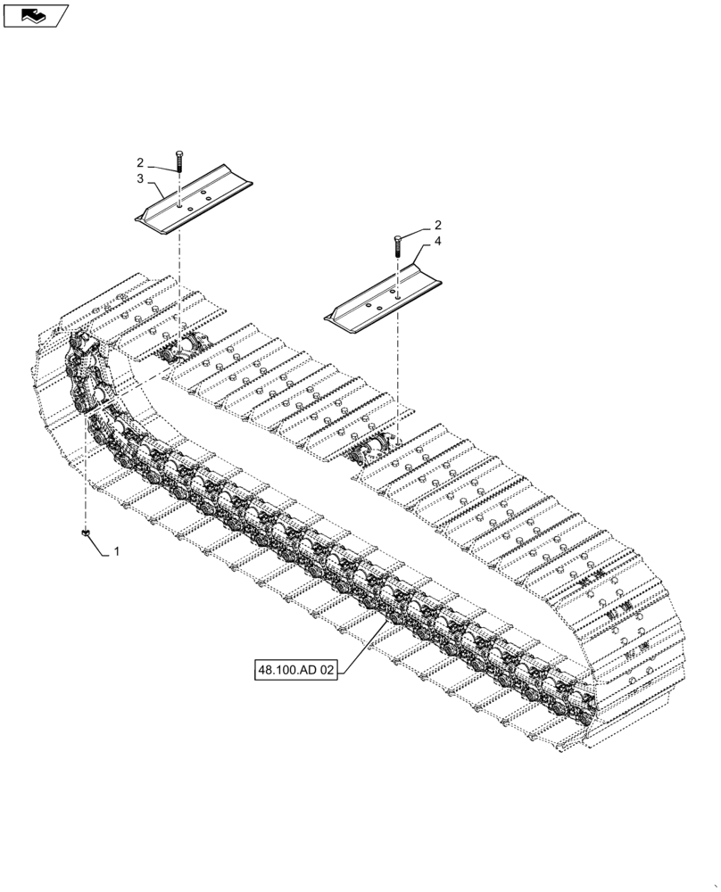 Схема запчастей Case 1650M XLT - (48.100.AD[04]) - TRACK ASSEMBLY 24" CLT (48) - TRACKS & TRACK SUSPENSION