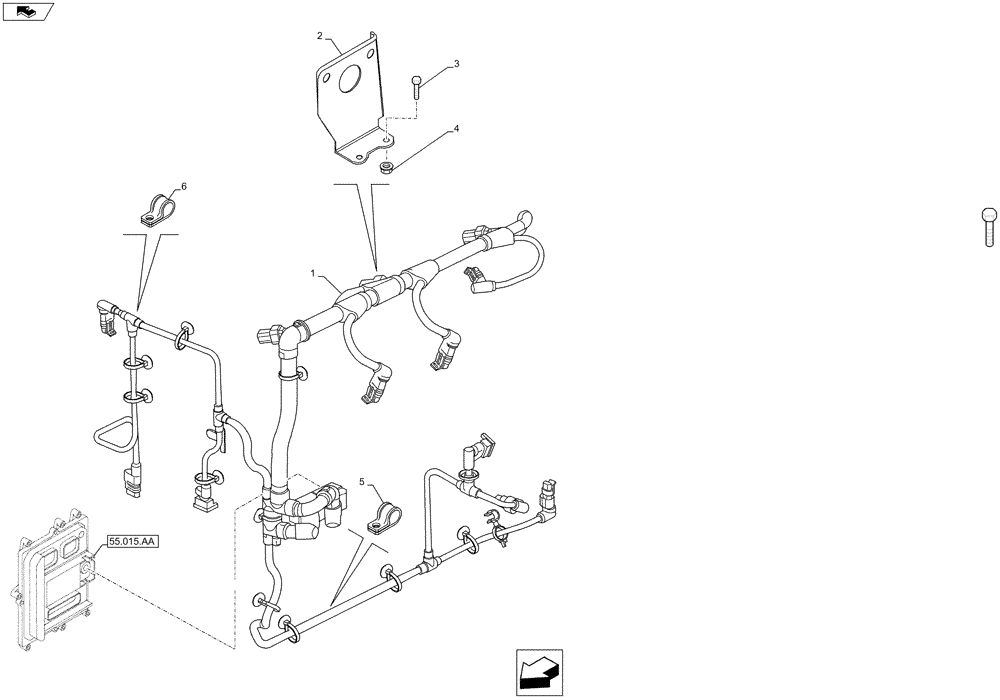 Схема запчастей Case F4HFE6138 A002 - (55.010.AA) - ENGINE, CABLE (55) - ELECTRICAL SYSTEMS