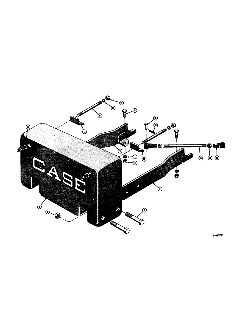 Схема запчастей Case 310F - (178[1]) - REAR COUNTERWEIGHT (900 LB.) (05) - UPPERSTRUCTURE CHASSIS