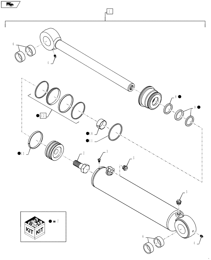 Схема запчастей Case 1150M WT/LGP - (35.741.AA[01]) - LIFT CYLINDER (35) - HYDRAULIC SYSTEMS