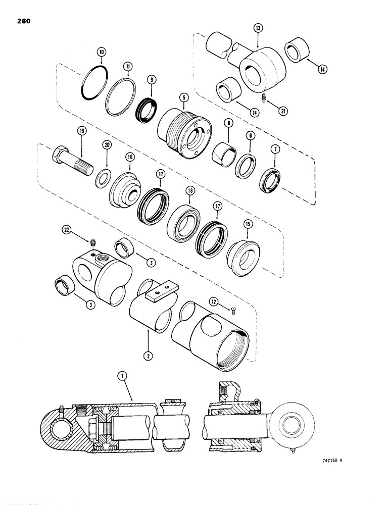 Схема запчастей Case 1150B - (260) - G34836 AND G34837 LOADER LIFT CYLINDERS, GLAND IS STAMPED W/ CYLINDER PART NUMBER (07) - HYDRAULIC SYSTEM