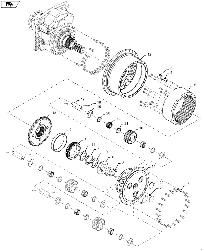 Схема запчастей Case 1650M XLT - (48.130.AJ[03]) - FINAL DRIVE AND HUB ASSEMBLY (48) - TRACKS & TRACK SUSPENSION