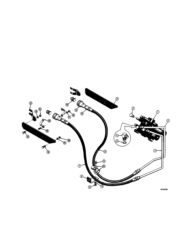 Схема запчастей Case 310F - (218[1]) - PULL BEHIND HYDRAULIS (WITH DRAWBAR TRACTOR OR THREE POINT HITCH) (07) - HYDRAULIC SYSTEM