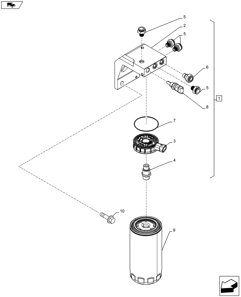 Схема запчастей Case F4HFE6138 A002 - (10.218.AD) - FUEL FILTER (10) - ENGINE