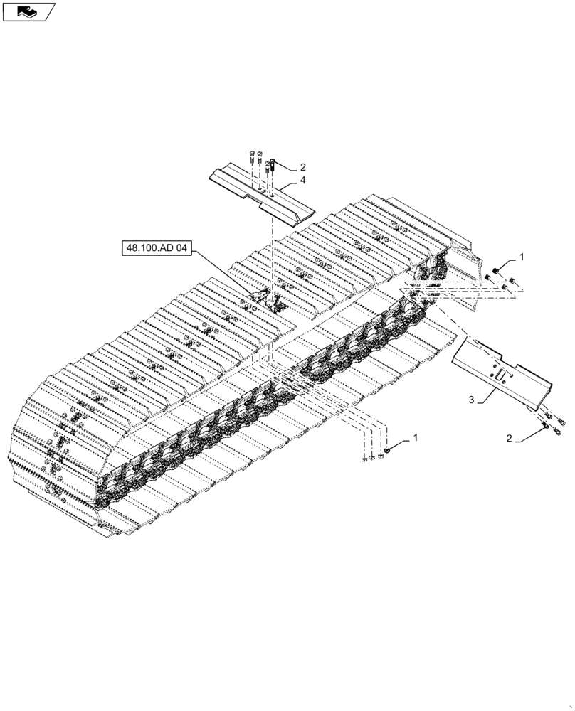 Схема запчастей Case 1650M WT/LGP - (48.100.AD[10]) - TRACK ASSEMBLY 34" CELT (48) - TRACKS & TRACK SUSPENSION