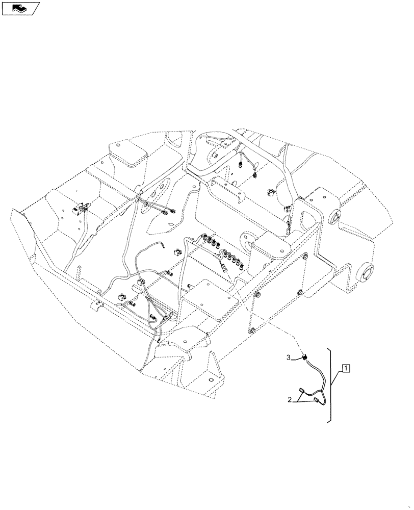 Схема запчастей Case 1150M LT - (55.100.010) - WASHER BOTTLE WIRE HARNESS (55) - ELECTRICAL SYSTEMS