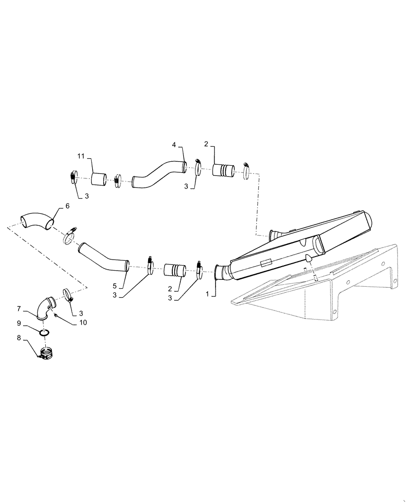 Схема запчастей Case 1650M XLT - (10.310.AA[02]) - AFTERCOOLER (10) - ENGINE