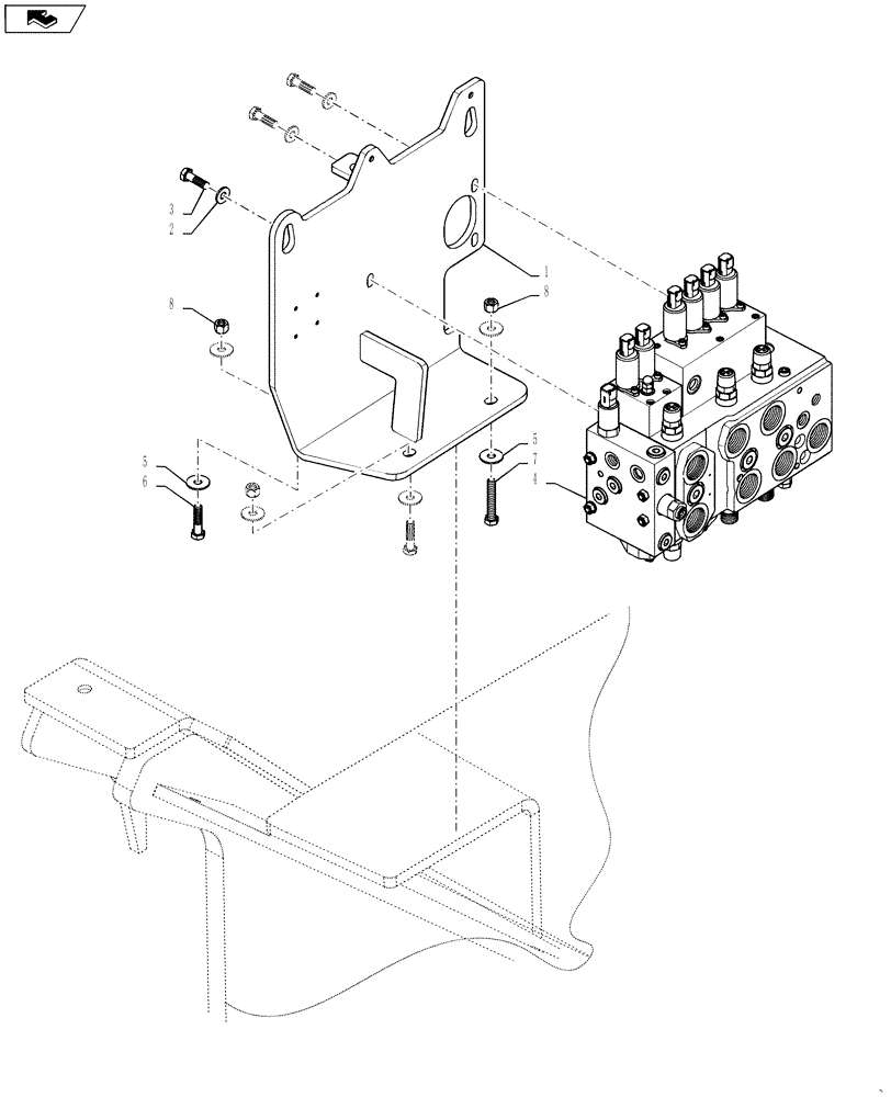 Схема запчастей Case 2050M LT - (35.102.AE[03]) - CONTROL VALVE - 3 SP BD (35) - HYDRAULIC SYSTEMS