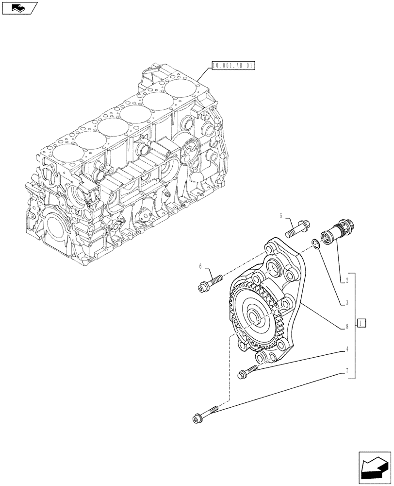 Схема запчастей Case F2CE9684U E026 - (10.304.AC) - ENGINE OIL PUMP (10) - ENGINE