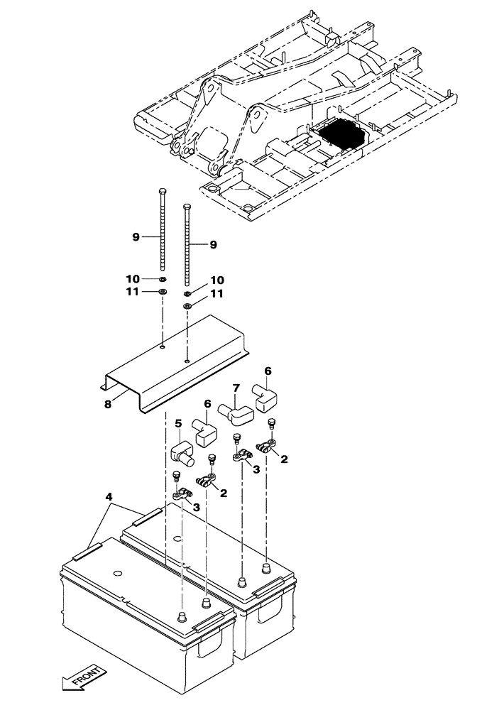 Схема запчастей Case CX470C - (04-009-00[01]) - BATTERY (06) - ELECTRICAL SYSTEMS